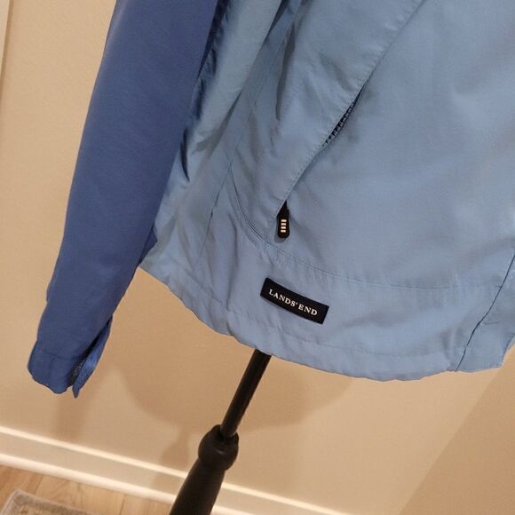 Lands End Women's Two Tone Hooded Rain Jacket Size S (6-8) - Picture 8 of 12